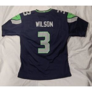 Seattle Seahawks #3 Russell Wilson Jersey Shirt Youth Large NFL Football